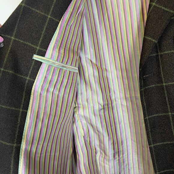 TAILORBYRD Men’s Wool Window Pane Check Blazer Sport Coat M Academia Preppy Dad - Picture 6 of 8